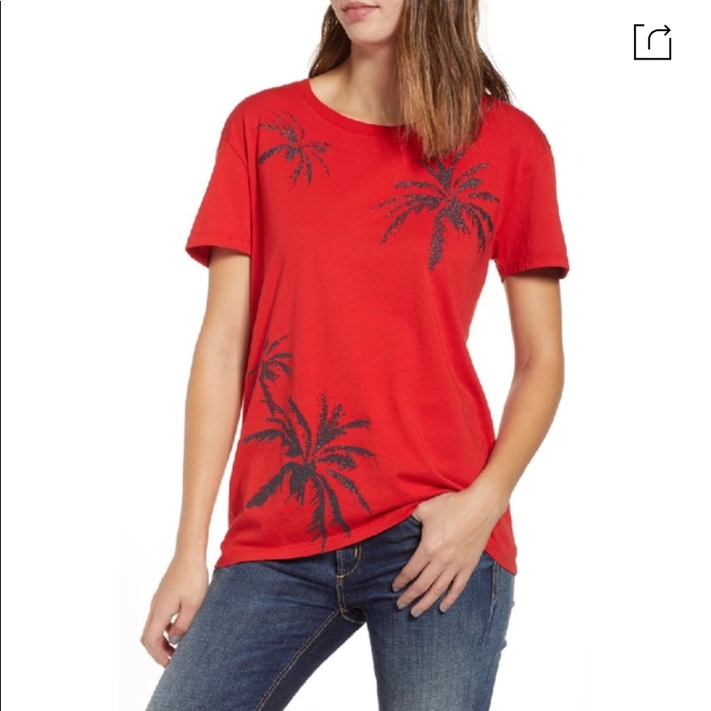 NWT Pam & Gela Glitter Palm Tree Tee